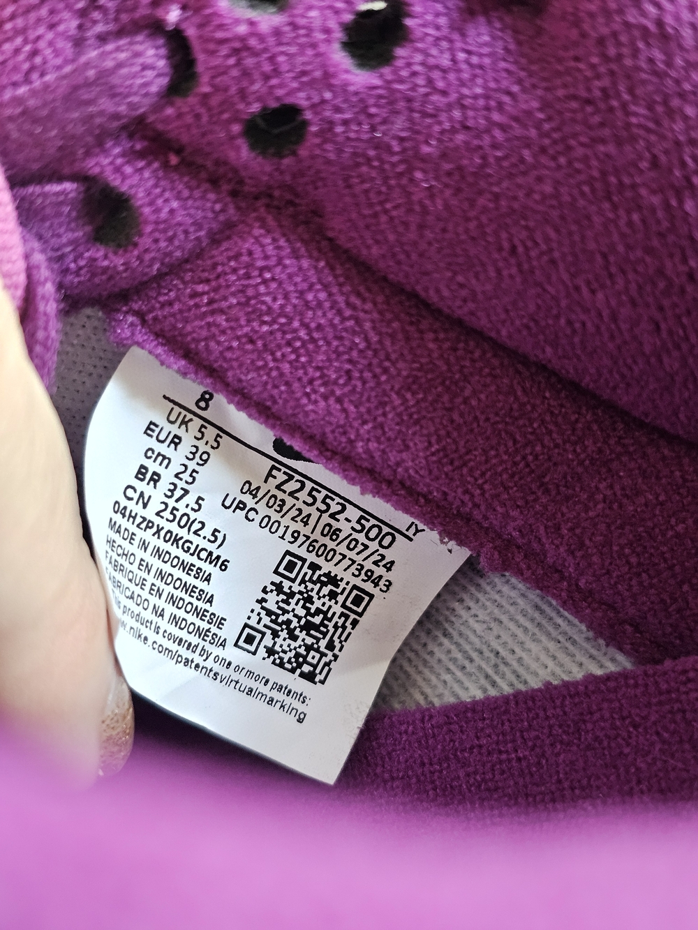 Nike Dunk Low-Inspired Sneakers in Purple and Magenta - Picture 4 of 6